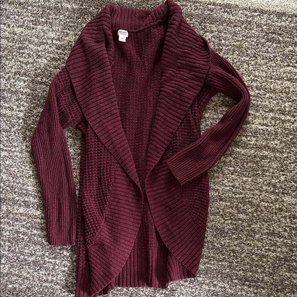 Mossimo Supply Co Red Ribbed Cardigan Shawl Collar